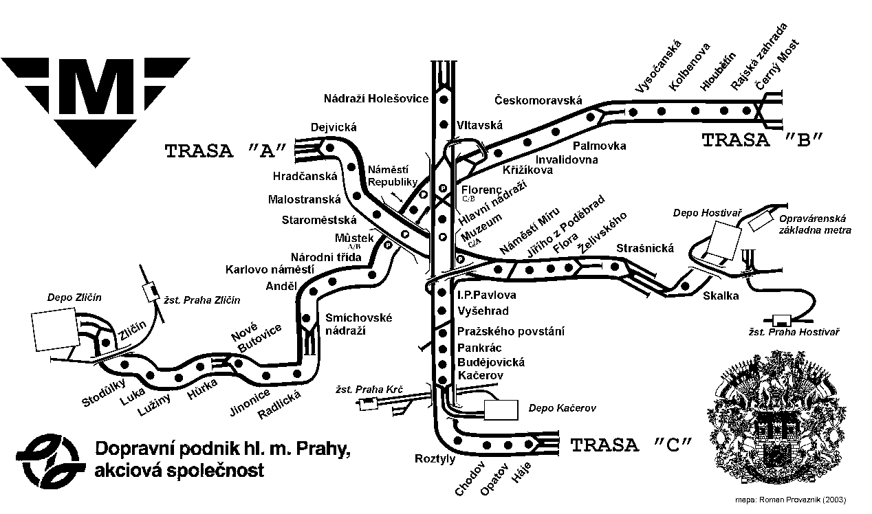 mapa metro Praha